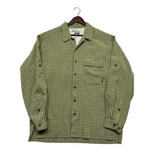 ExOfficio Buzz Off Insect Shield Long Sleeve‎ Men's Shirt Green Plaid Large